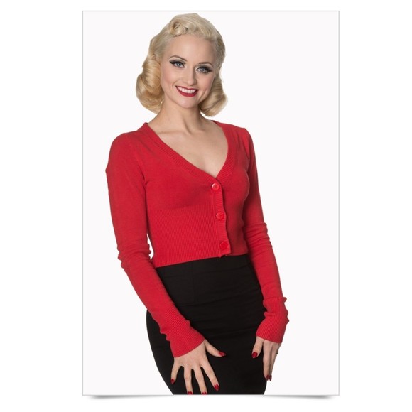 50s Lets Go Dancing Cardigan by Banned Retro - Picture 3 of 9